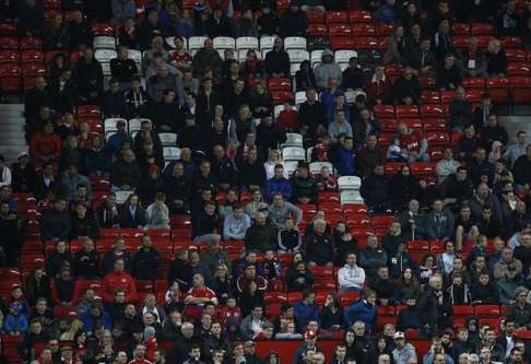 There was a notable amount of empty seats at Old Trafford. Photo: Reuters