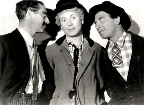 Groucho, Harpo, and Chico Marx in 1935 at the height of their movie success.Photo: MGM