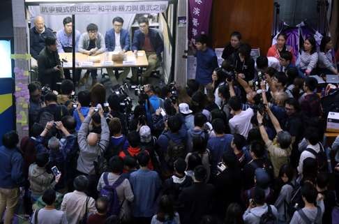 Politicians and student union leaders attend a seminar on Hong Kong independence in Wan Chai. Photo: Dickson Lee