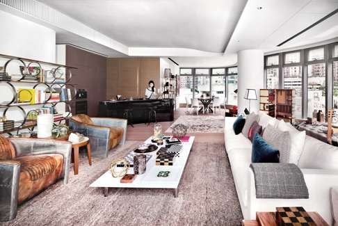 An interior photograph depicting the use of Tai Ping carpets to adorn this designer Hong Kong flat. Photo: SCMP Handout