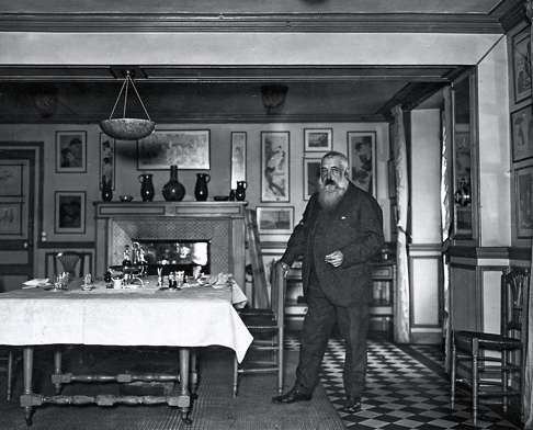 Monet in the dining room at Giverny about 1915. Photo: Collection Philippe Piguet, Paris
