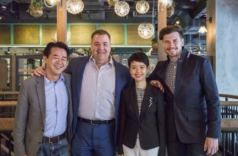 From left: Peter Cuong Franklin, Harlan Goldstein, Chu and Mongendre at Home.