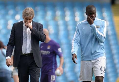 Pellegrini was taking charge of his last home match. Photo: AFP