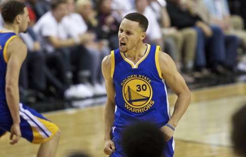 Stephen Curry scored 40 points for the Warriors against the Portland Trail Blazers on his return from injury in game four of their play-off series. Photo: AP