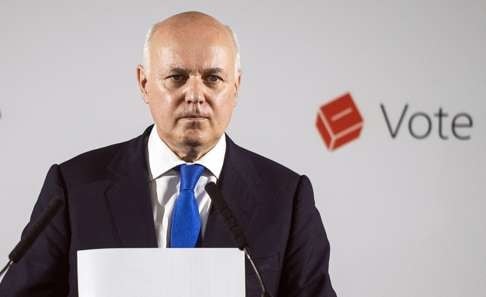 Former Works and Pensions Secretary Iain Duncan Smith delivers a speech on Brexit in London, Britain, 10 May 2016. Duncan Smith is a key figure in the Brexit debate and supports Britain leaving the European Union. Photo: EPA