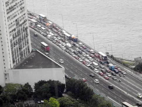 Heavy traffic at the Eastern Corridor near the Eastern Harbour Crossing in Quarry Bay. Photo: SCMP Pictures