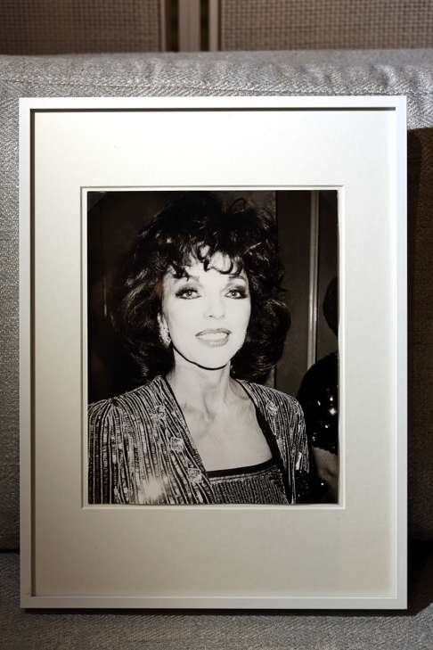 A portrait of Joan Collins in Peter Cheung’s office in Wan Chai. Photo: Nora Tam