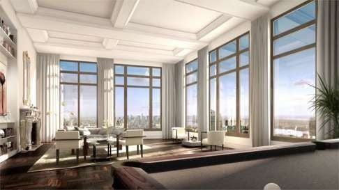 An artist’s impression of a sitting room inside 220 Central Park South. Photo: Rendering by Neoscape