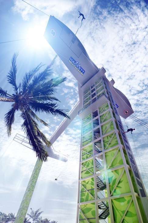 The 50-metre Bungy Tower will feature double jump decks, giant swings and an open-air viewing bridge.