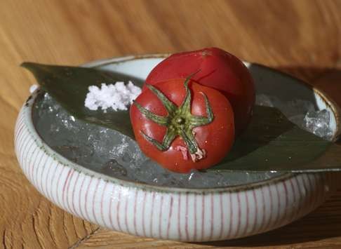 Fresh Japanese tomato appetiser.