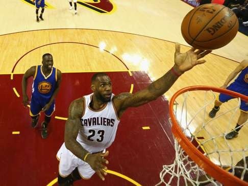 James demanded of his teammates that they ‘follow his lead’ in game three, which they duly did. Photo: AFP