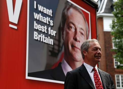 UK Independence Party Leader Nigel Farage is on the ‘Leave’ side. Photo: AFP