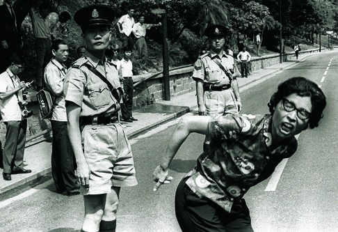 An angry demonstrator protests at Government House during a riot in May 1967. Photo: SCMP Pictures