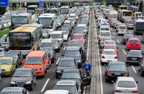 Vehicle ownership in China’s first-tier cities is high. Photo: AFP