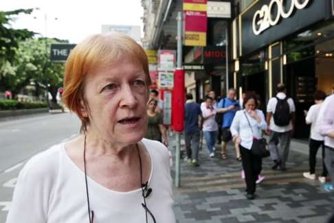 Mary Mulvihill patrols the streets of Tsim Sha Tsui to maintain law and order. Photo: SCMP Pictures.