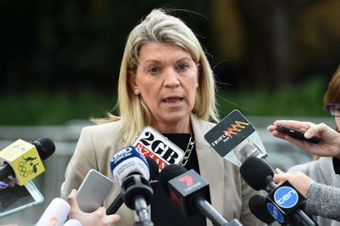 Chef de Mission for Australia at the 2016 Summer Olympics, Kitty Chiller, addresses the media in Sydney. Photo: EPA