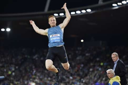 Britain’s Greg Rutherford competing in the men's long jumps event during the Diamond League Athletics Weltklasse meeting in Zurich. Photo: AFP