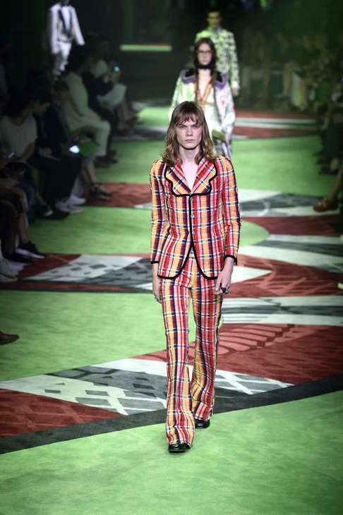 A look from Gucci’s spring/summer 2017 menswear collection. Photo: EPA