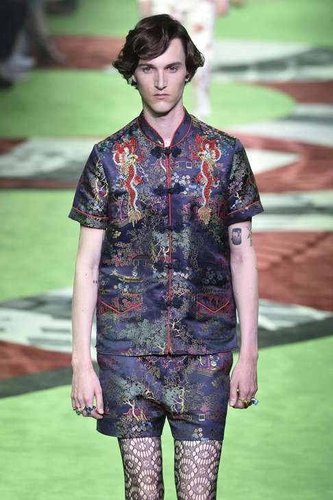 A look from Gucci’s spring/summer 2017 menswear collection. Photo: EPA