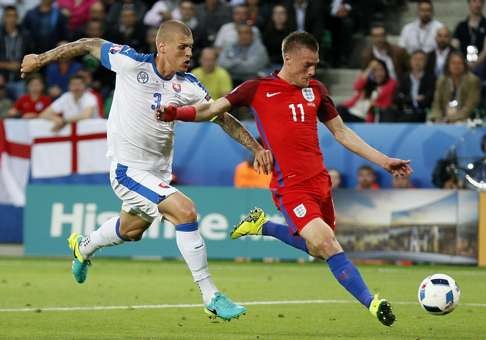 Jamie Vardy in action during Euro 2016. Photo: EPA