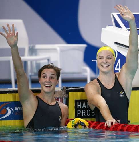 Cate (right) and Bronte Campbell in 2014.