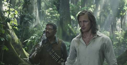 Samuel L. Jackson (left) and Alexander Skarsgård in The Legend of Tarzan.
