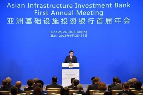 Chinese Finance Minister Lou Jiwei speaks at the opening ceremony of the first annual meeting of the board of governors of the Asian Infrastructure Investment Bank in Beijing. China’s effort to further development (and stability) in the Pacific Rim is good strategy and good sense. Photo: Xinhua