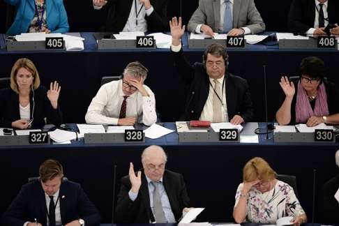 Members of the European Parliament take part in a voting session in Strasbourg. The model of the European Union, which accounts for about 7 per cent of the global population and about 40 per cent of total social spending, is not sustainable and will collapse soon. Photo: AFP