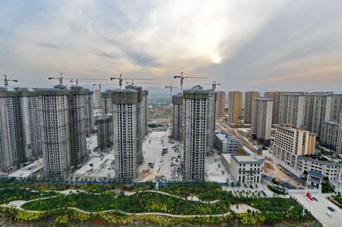 Residential building projects in Shijiazhuang, in Hebei Province. Photo: Mo Yu, Xinhua