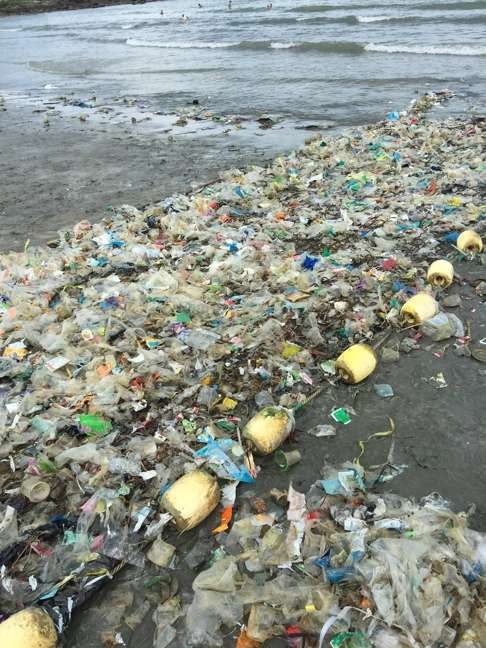 Trash washed up on a beach at Cheung Sha, Lantau. Photo: Courtesy of Frankie Yuen