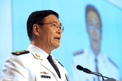 (Veteran submariner Admiral Sun Jianguo is a contender to become PLA Navy chief next year. Photo: Xinhua