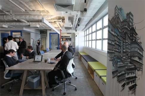 Interior of a shared workspace at Swire’s ‘blueprint’ in Quarry Bay. Photo: Edward Wong