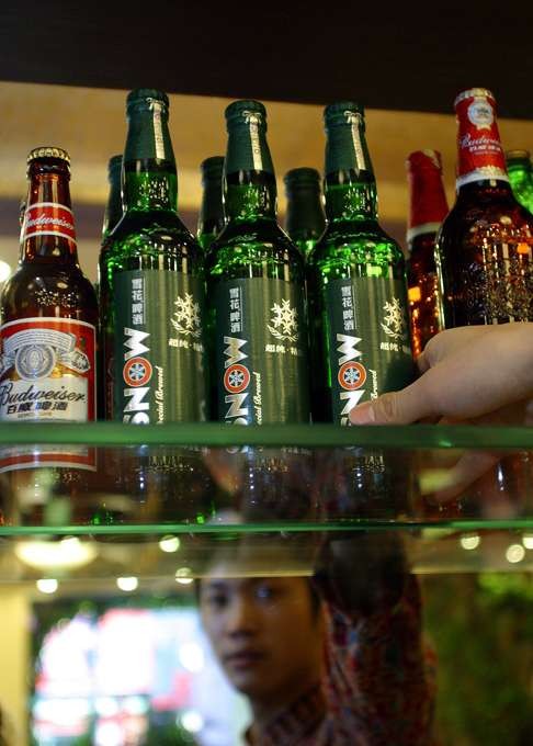 Local Chinese beer brands are now having to fight off growing competition from a range of foreign products, such as Budweiser. Photo” China. Photo: Ritsu Shinozaki, SCMP