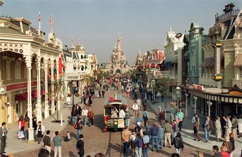 Main Street USA at Euro Disneyland in 1992, since renamed Disneyland Paris. Photo: AFP