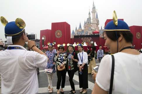 Guests at the Disney Resort’s opening day in Shanghai. Photo: AP