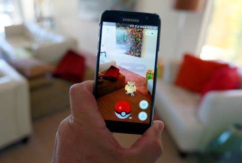 The augmented reality mobile game Pokemon Go on a smartphone screen. Photo: Reuters