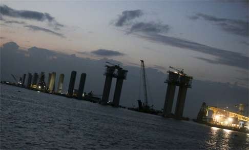 A view of the Hong Kong-Zhuhai-Macau Bridge under construction from Lantau Island. Photo: Felix Wong