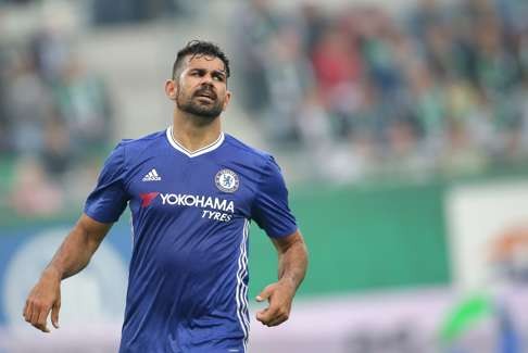 Diego Costa reacts during the friendly. EPA/LISI NIESNER