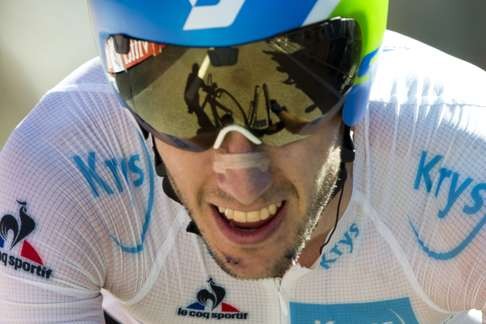 Britain’s Adam Yates is in third place overall. Photo: AP