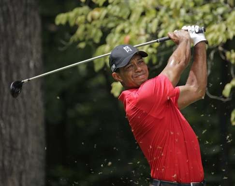 Tiger Woods in action last August, the last time he played. Photo: AP