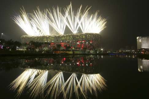 The opening ceremony in the National Stadium at the 2008 Olympic Games in Beijing. Photo: AP