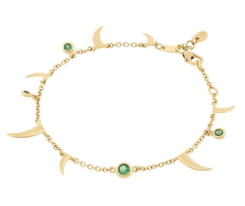 Nyami Nyami emerald & 18K yellow gold bracelet from Aya Africa.