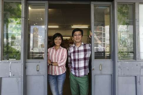 Programme host Kannie Chung and producer Simon Li Kin-man. Photo: Jonathan Wong