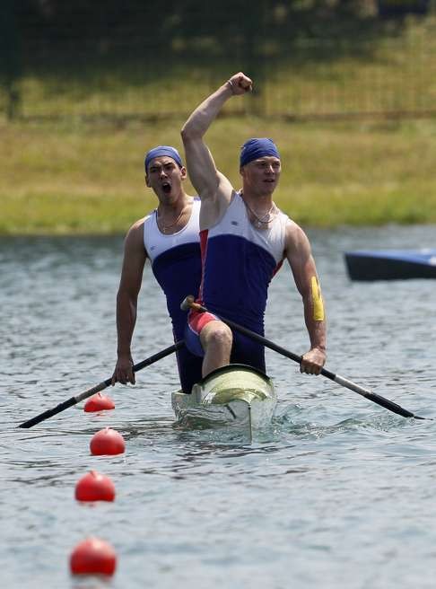 Five-time world champion Alexey Korovashkov (right), who won a bronze medal in London four years ago, is one of five paddlers banned. Photo: AP