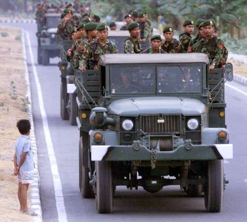 Indonesian troops arrive in Dili to help restore order in the troubled territory. Wiranto, a former general who was head of the military in 1999 when Indonesia’s army committed serious human rights abuses in East Timor, was named the minister for security, political and legal affairs. File photo: Reuters