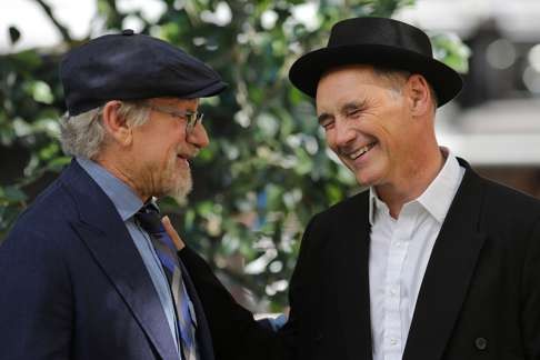 Steven Spielberg and Mark Rylance attend the UK premiere of the The BFG . Photo: AFP