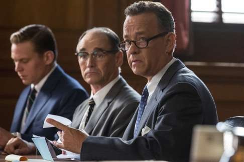 Mark Rylance and Tom Hanks in a scene from Bridge of Spies.