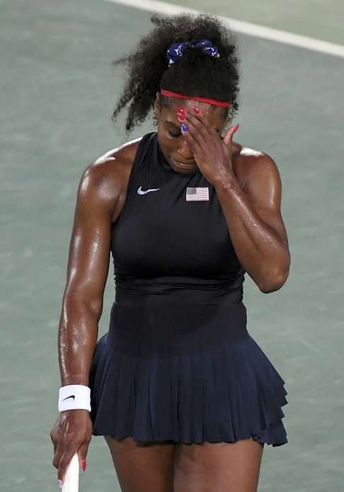 Serena Williams is in shock. Photo: Reuters
