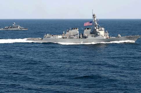 The US navy warship the USS Lassen, a guided-missile destroyer, entered waters within 12 nautical miles of artificial islands in the South China Sea in October 2015, in a seeming challenge to Chinese territorial claims. Photo: AFP/US Navy