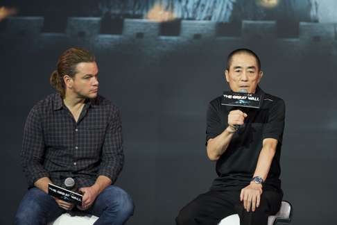 Director Zhang Yimou and Matt Damon promote their movie in Beijing. Picture AP